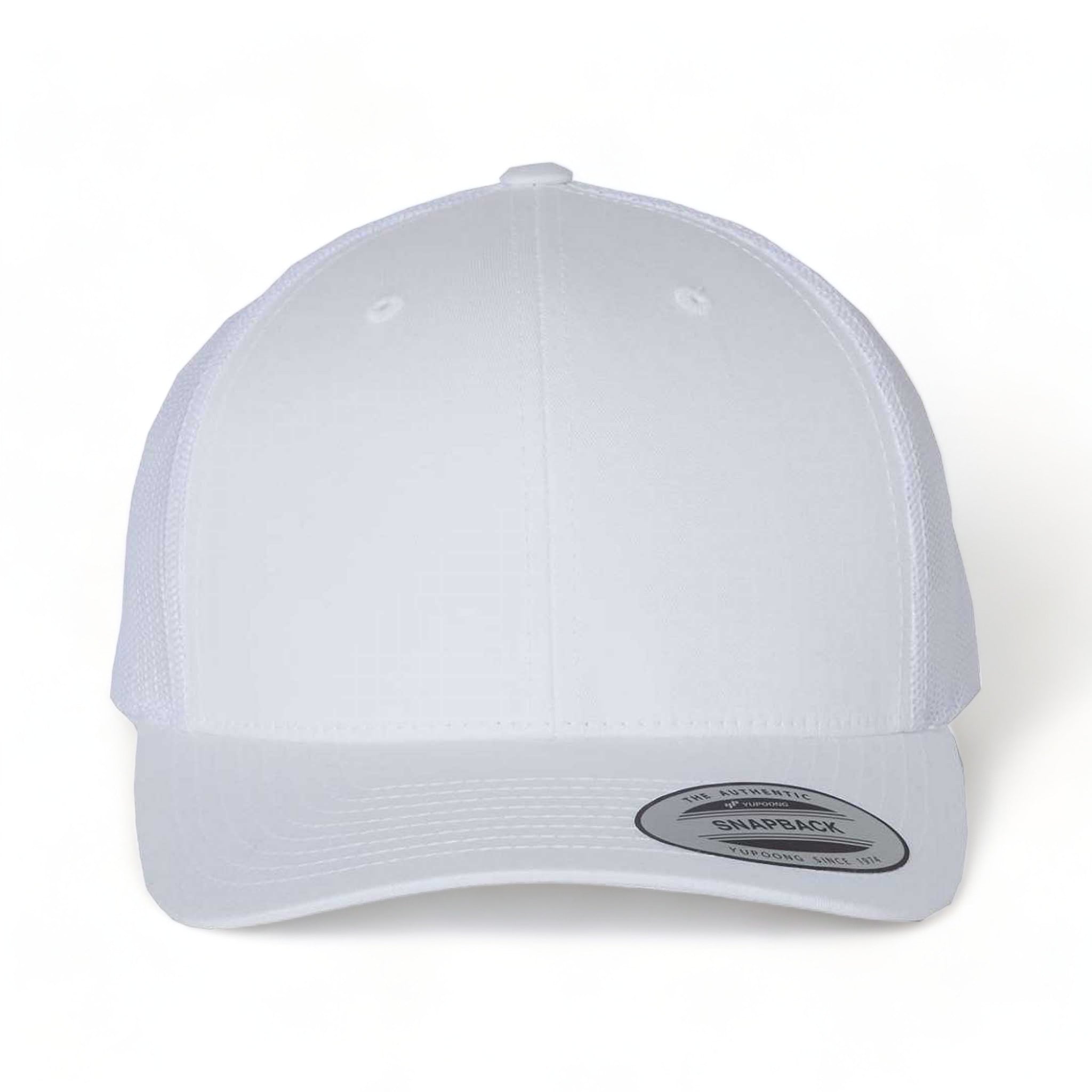 Front view of YP Classics 6606 custom hat in white