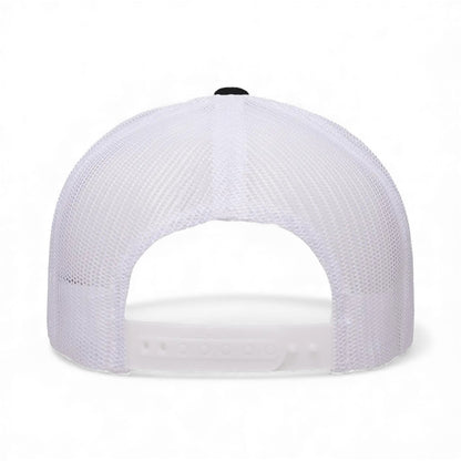 Back view of YP Classics 6606 custom hat in black and white