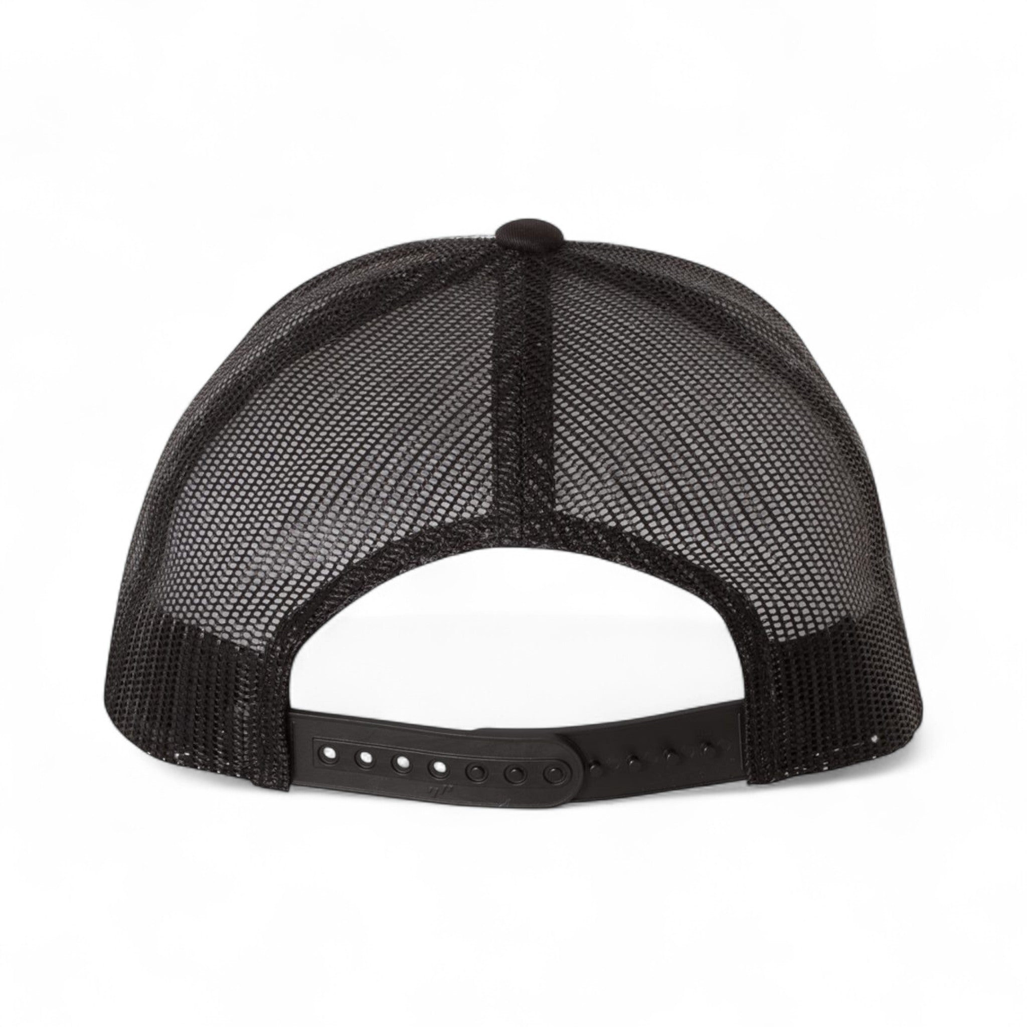Back view of YP Classics 6606 custom hat in black, white and black