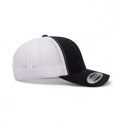 Right side view of YP Classics 6606 custom hat in black and white