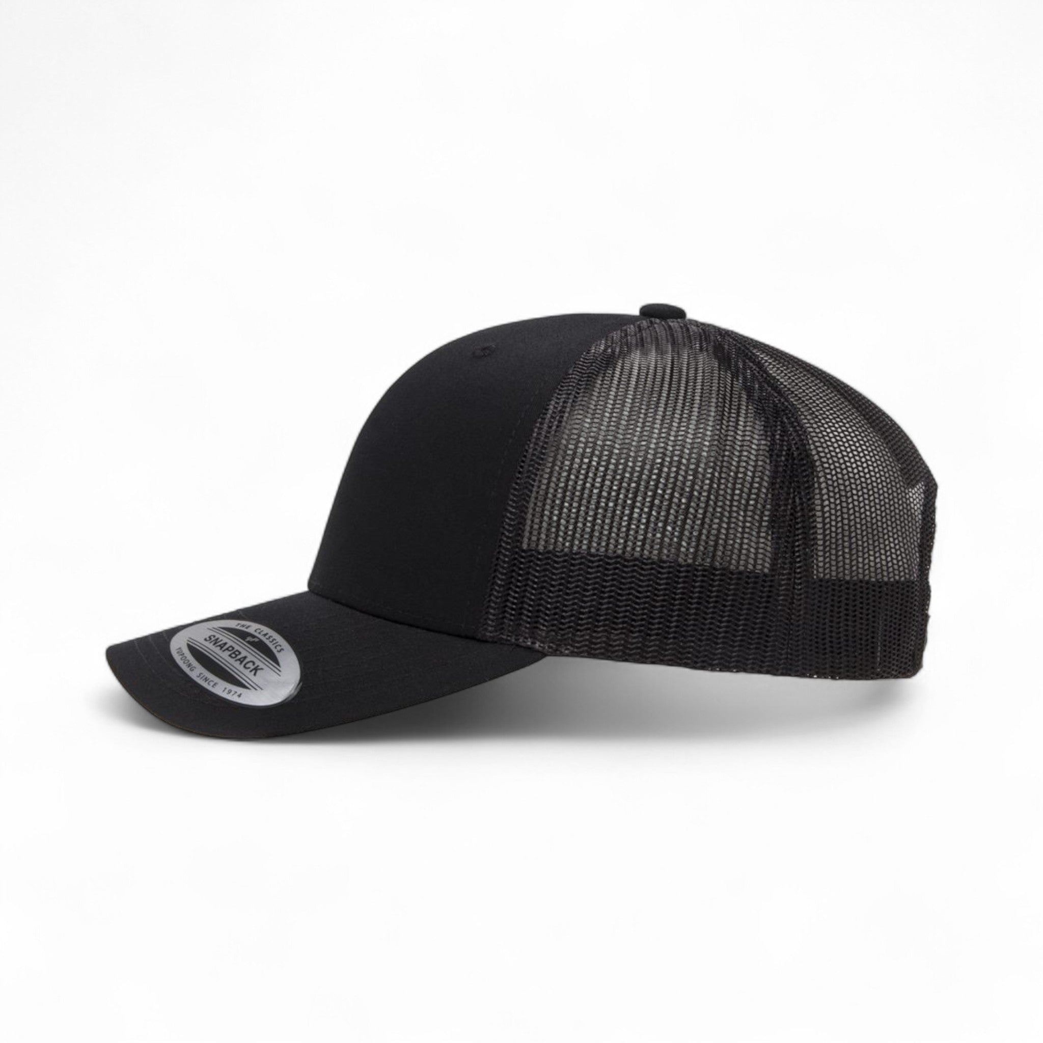 Left side view of YP Classics 6606 custom hat in black