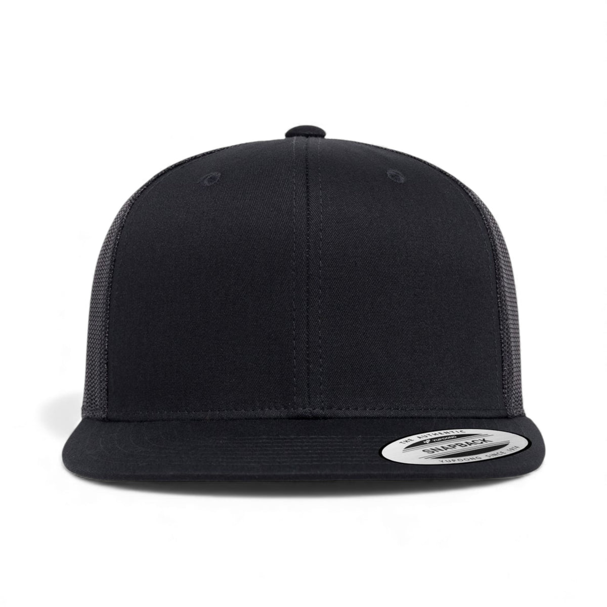 Front view of YP Classics 6609 custom hat in black
