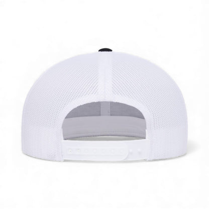 Back view of YP Classics 6609 custom hat in black and white