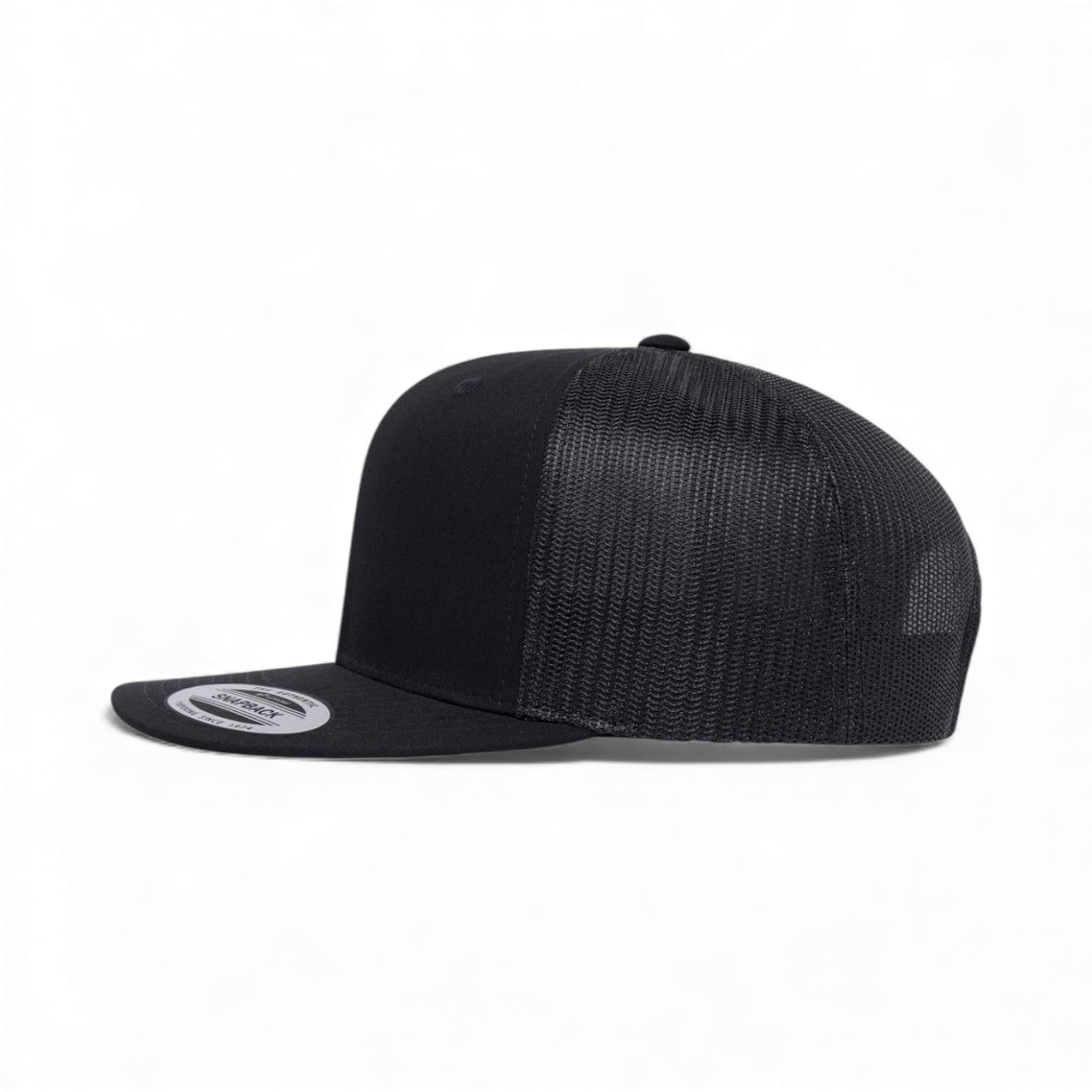 Left side view of YP Classics 6609 custom hat in black