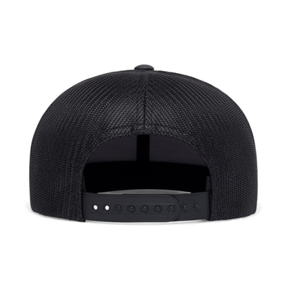 Back view of YP Classics 6609 custom hat in charcoal and black