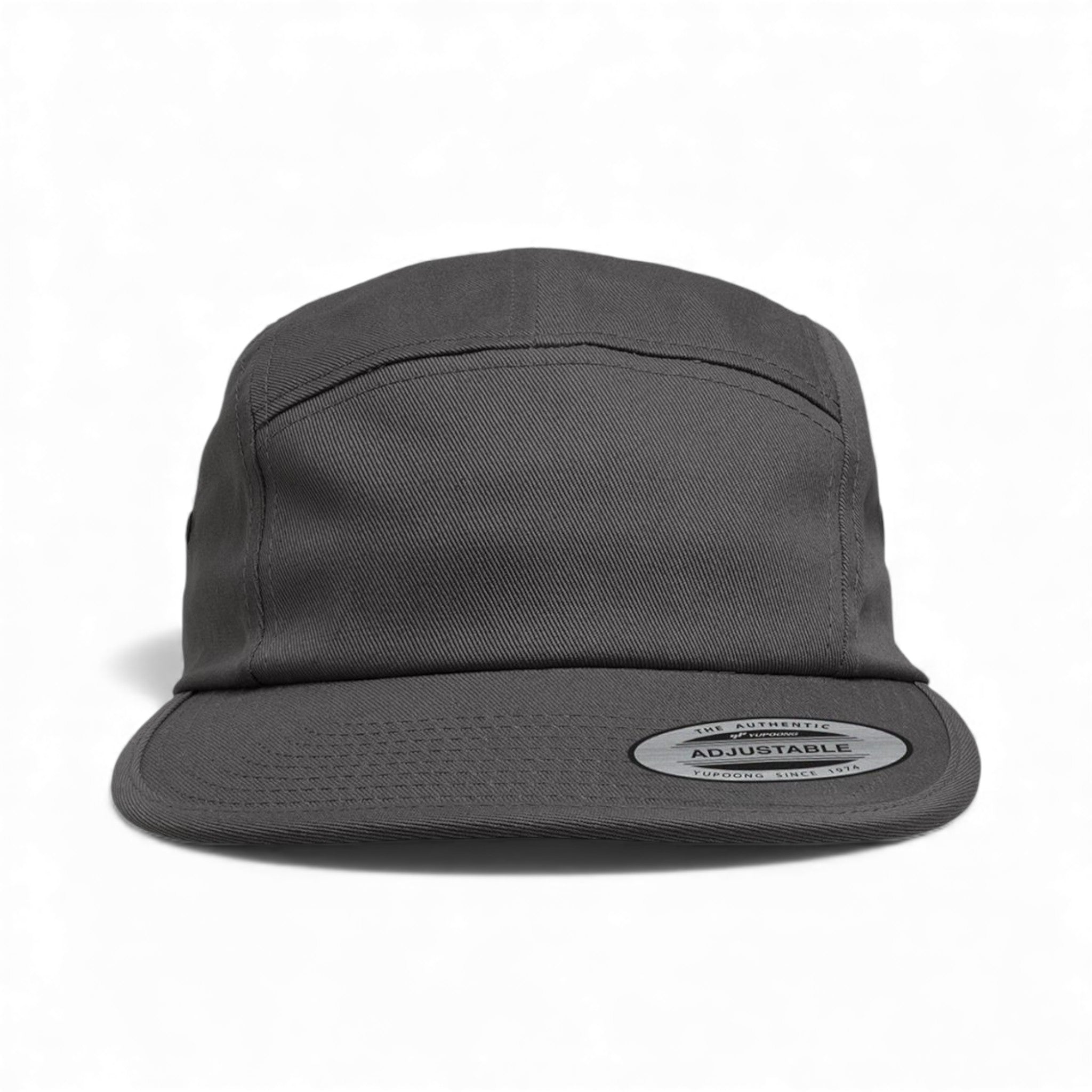 Front view of YP Classics 7005 custom hat in dark grey