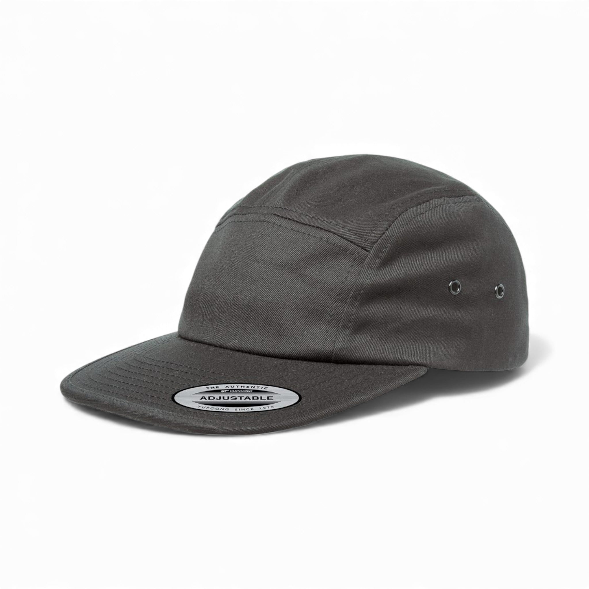 Left side view of YP Classics 7005 custom hat in dark grey