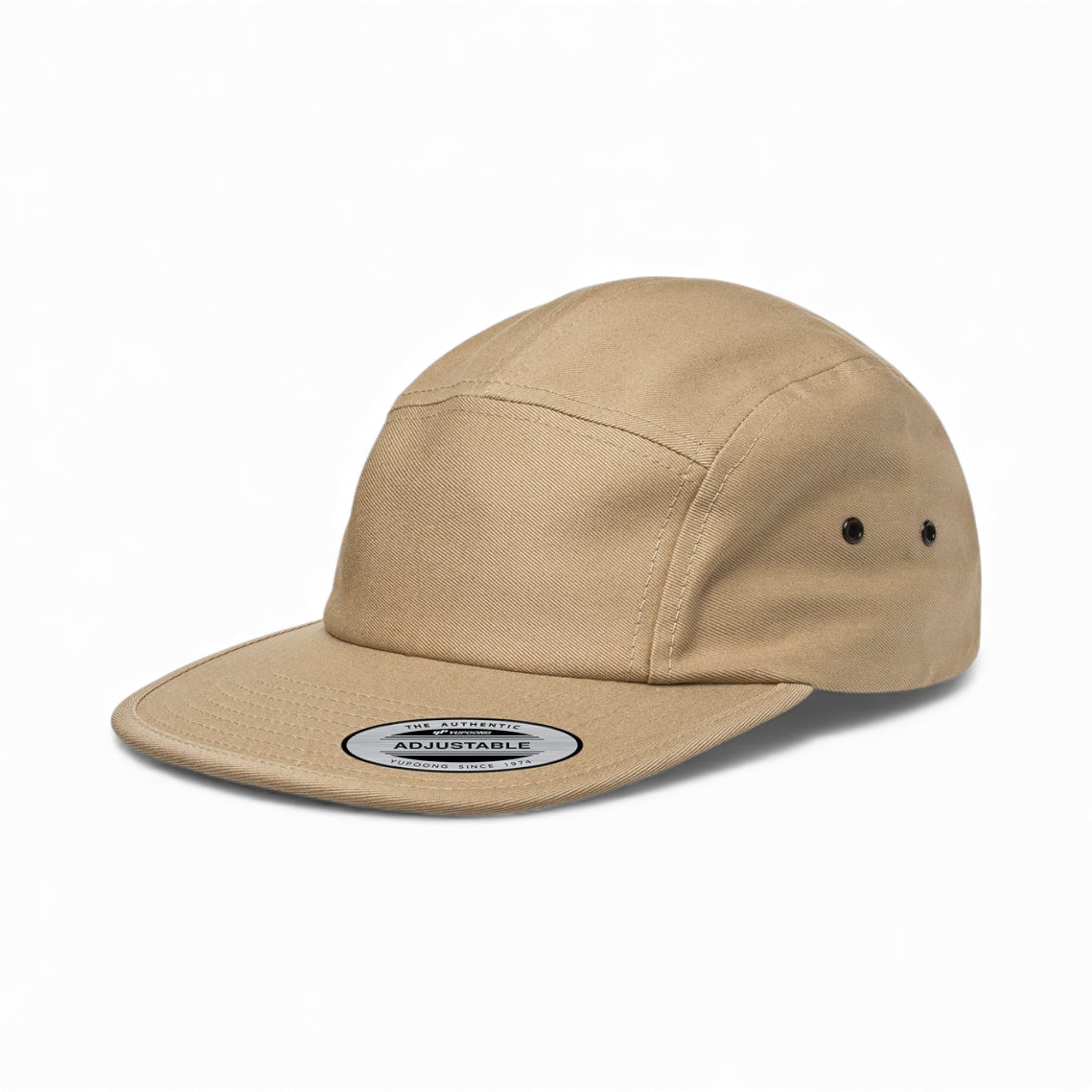 Left side view of YP Classics 7005 custom hat in khaki